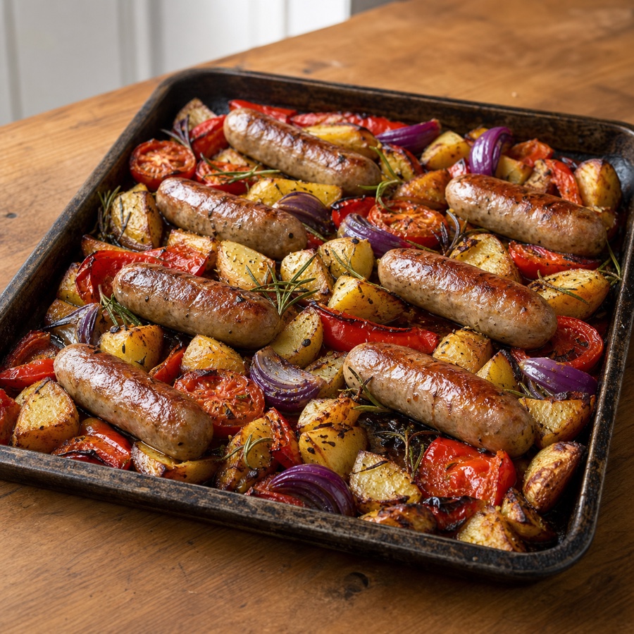 Sausage & Vegetable Tray Bake